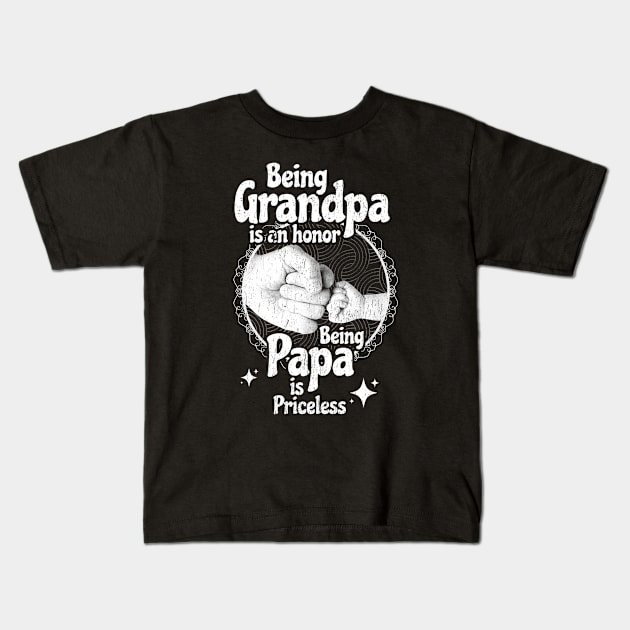 being grandpa- white type Kids T-Shirt by SUMAMARU